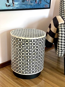 Bone Inlay Accent <b>Stool</b> Handmade Luxury Side <b>Table</b> for Hotel and Home Furniture - Product Image 3