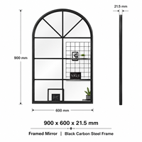 Miroir mural en forme d'arche, cadre en métal noir, miroir décoratif moderne pour entrée et salon