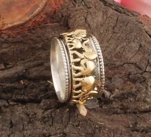 Bague tournante Lucky Elephant en argent sterling 925, bijoux bohèmes à motif animal, certifiée porte-bonheur, cadeau de mariage pour femme, spirituelle - Product Image 2