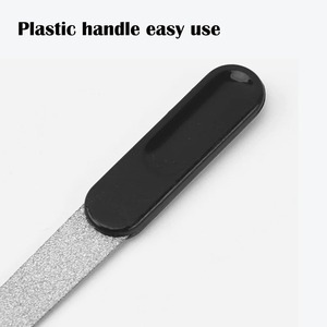 Lima de uñas desechable de cristal de 9 cm x 1 cm con mango negro, doble cara, lavable, grano 100, herramienta para el cuidado de las uñas - Product Image 2