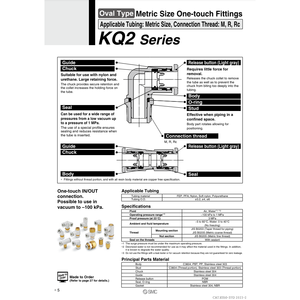 Raccords à une touche SMC Pneumatics KQ2H04-08A1 pièces pneumatiques - Product Image 3