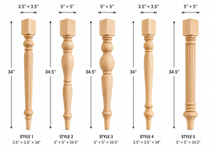 Solid Wood <b>Table</b> Leg Kitchen Island Support Posts Heavy Duty Wooden Furniture Legs for Residential and Commercial Use - Product Image 2