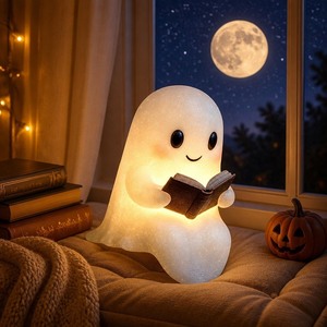 Figurine de fantôme d'Halloween en résine, décoration effrayante, impression numérique, veilleuse LED, ornement de table, de porche, de balcon, de chambre, bougies - Product Image 2