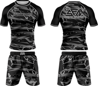 Ensemble Rash Guard et Short MMA pour Homme Personnalisé par Sublimation avec Tissu Athlétique Léger, Respirant et à Séchage Rapide de Haute Qualité