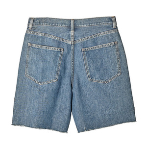 Shorts de Mezclilla de Cintura Alta para Mujer, Corte Recto, Lavado a la Piedra, Algodón, Casuales, de Verano, con Bolsillos, Corte Regular - Product Image 3