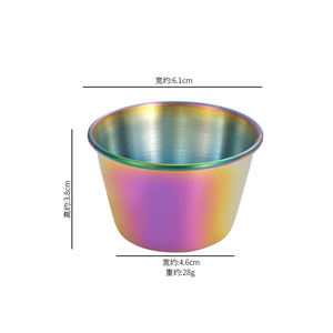 Coupelle à sauce en acier inoxydable 18/8 de qualité alimentaire, coupelle coréenne pour trempette, petit bol rond pour condiments - Product Image 4