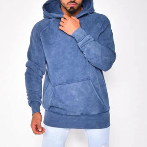 Sweat-shirt à capuche oversize pour homme, vert fluo uni, en molleton bouclette, décontracté, pour l'automne, avec poches, coupe classique, tricoté - Product Image 1