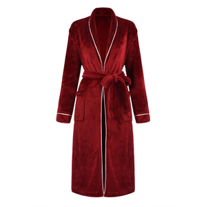 Albornoz de Franela de Color Sólido de Lujo OEM 2026, Negro, Súper Suave, Unisex, para Adultos, de Felpa Coral, con Muestra Gratis - Product Image 2