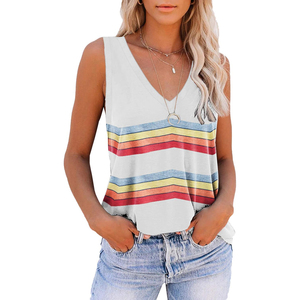 Vêtements de sport, couleur personnalisée, respirant, tricoté, décontracté, débardeur sans manches 100% coton pour femmes - Product Image 2