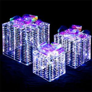 3 scatole regalo natalizie luminose con fiocchi per decorazioni festive - Product Image 5