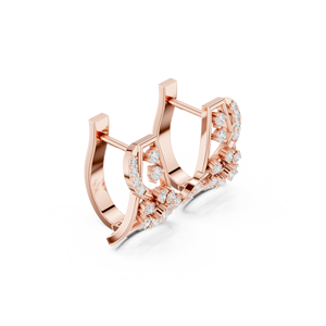Pendientes de Aro Bali con Circonitas, Plata de Ley 925 Chapada en Oro Rosa de 18K, Joyería de Diseño de Lujo para Mujer - Product Image 4
