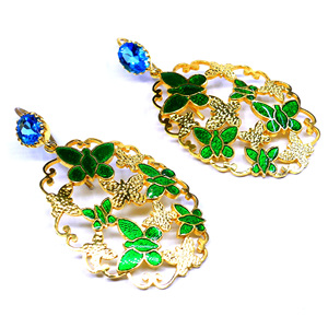 Trendy Gold Plated <b>Hoop</b> <b>Earrings</b> With Crystal Rhinestone Bezel Setting For Women Party Jewelry - Product Image 2