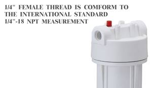 10-Inch Polypropylene <b>Water</b> <b>Filter</b> Housing Black Cap Pressure Release Device for Household Commercial Hotel Use 3/4-Inch BSP - Product Image 6