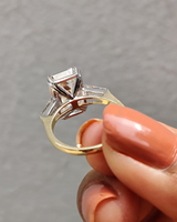 Bague de fiançailles en diamant de laboratoire taille émeraude pour femme, style classique de luxe, or 3,20 carats, bijoux certifiés IGI
