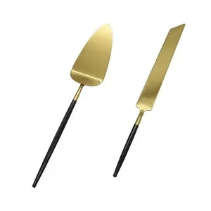 Ensemble de service de desserts de luxe, couteau à gâteau en métal et spatule, élévateur à gâteau en acier inoxydable, kit de célébration de mariage - Product Image 4