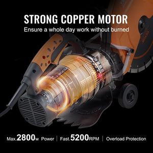 1800 W เครื่องตัดคอนกรีตแผ่นดิสก์เปียกไฟฟ้า12 "4.5เลื่อยวงเดือนปรับความลึกได้รวมถึงรุ่นปั๊มน้ำ - Product Image 4