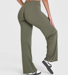 Leggings de yoga et d'entraînement décontractés pour femmes, confortables et doux, taille haute, effet ventre plat, coupe droite, 100 % coton - Product Image 2