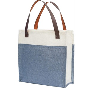 Bolsa de compras ecológica de yute natural con asas resistentes para supermercado, regalos y uso diario, disponible para la venta - Product Image 6