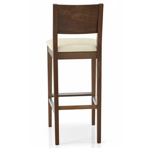 Silla de Bar Niwara de Madera de Teca Sólida de Primera Calidad, Contemporánea, Superventas, Taburete de Barra con Asiento Tapizado en Blanco, Lujosa para Hotel o Casa de Campo - Product Image 2