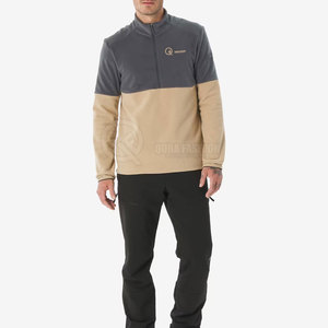 Sweat-shirt polaire mi-zippé en coton mélangé pour homme, tendance, pour l'aventure en plein air, confortable, chaud, décontracté, idéal pour les voyages - Product Image 1