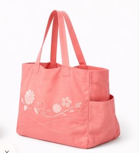 Sacs fourre-tout en toile de plage de haute qualité pour femmes, sac fourre-tout en toile de coton brodé avec logo, sac à bandoulière en toile - Product Image 3