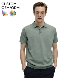 เสื้อเชิ้ตแขนสั้นลำลองผู้ชายแบบเรียบง่าย รับผลิตแบบ OEM ODM |   ผ้าถักจากผ้าฝ้าย 100% พิมพ์ลายโลโก้ด้านหน้าด้วยเทคนิคการถ่ายเทความร้อน - Product Image 3