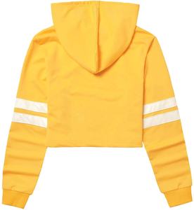 Hot Sale In-Stock Items Custom Logo Printing Cotton <b>Short</b> Hoodie <b>Short</b> Sweatshirts Women Crop SLIM <b>Sleeve</b> Crop <b>Tops</b> - Product Image 5