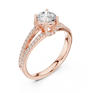 Anillo de Compromiso de Oro Blanco de 14K con Diamante Cultivado en Laboratorio Redondo para Mujer, Nuevo Diamante Cultivado - Product Image 4