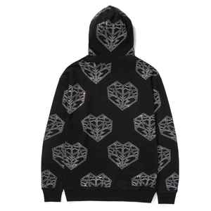 Sudaderas con capucha de tela suave para hombre con pedrería, personalizables con transferencia, estilo urbano, con logotipo personalizado, mezcla de algodón resistente para hombre - Product Image 2