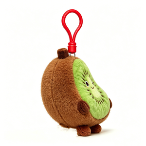 Llavero de peluche de kiwi, lindo dije de kiwi sonriente, clip de peluche kawaii para bolso, mini juguete de peluche de kiwi antropomórfico - Product Image 3