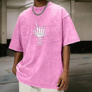 Camiseta de manga larga oversize para hombre con estampado de guitarra y esqueleto estilo rock and roll, logotipo personalizado, de algodón y fibra de bambú, color liso, de secado rápido - Product Image 3