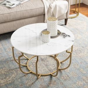 Mesa moderna y elegante, mesa inspirada en el mármol, decoración de mesa de lujo, mesa de centro, mesa de estilo artístico moderno para el hogar - Product Image 1