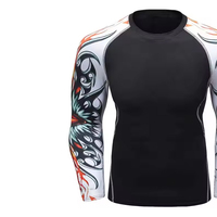 Maillots de compression à manches longues pour hommes avec logo personnalisé, protection UV, séchage rapide, pour la plongée et les activités aquatiques