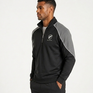 Nouveau design 2025 – Sweat-shirt demi-zip pour homme, couleur unie personnalisée, polaire Sherpa, idéal pour l'hiver (OEM) - Product Image 4
