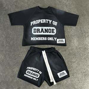 Custom Urban Streetwear Graphic T <b>Shirt</b> and Shorts Set Oversized Fit Premium Cotton Blend Matching Summer Outfit Men Tshirt Sets - Product Image 3