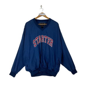 Blue Canvas Varsity <b>Jacket</b> Men's Embroidered Logo Left Sleeve Sporty Casual Style Regular Fit Winter Wear - Product Image 3