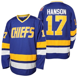 Jersey de Hockey sobre Hielo Transpirable de Alta Calidad, Blanco, Azul y Amarillo, con Tela Tackle Twill, Corte Regular para Hombre, Manga Larga - Product Image 3