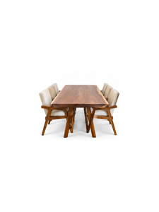 Modern Wood <b>Dining</b> Table Rectangle <b>6</b> Seater Midcentury Design Stable and Durable for Restaurant or Home Furniture - Product Image 1