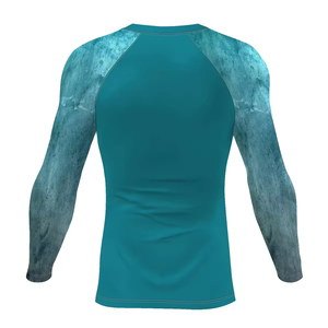 Chemise de sport pour homme à manches longues, imprimé par sublimation, couleur turquoise, séchage rapide, en polyester - Product Image 2