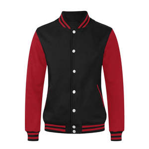 Chaqueta Varsity Personalizada de Cuero Genuino para Hombre, Bordada, con Cuello Alto, Cierre de Botones Cubiertos, Informal, Transpirable, para Invierno, OEM - Product Image 5