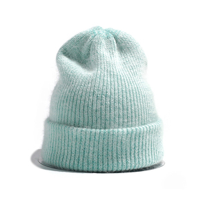 Unisex Einfarbige Strickmütze 100% Polyester Atmungsaktiv Wasserdicht mit Umschlagrand Lässiger Outdoor-Winter-Wärmemütze für Erwachsene 56-58CM - Product Image 4