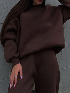 Sweat-shirts surdimensionnés personnalisés pour femmes, décontractés, hiver, manches longues, poignets côtelés extensibles, coupe confortable et décontractée, 100% coton - Product Image 2