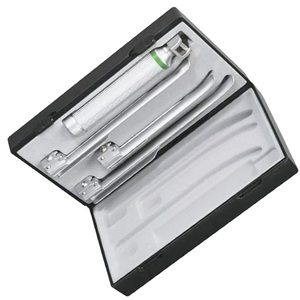 Laringoscopio manual de fibra óptica de acero inoxidable al por mayor, kit de intubación con hoja recta LED para adultos, mango con certificación CE - Product Image 5