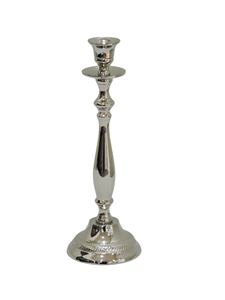 Candelabro de Metal con Acabado Plateado, Soporte para Velas Cónicas, Diseño Clásico de Pedestal, Pieza Decorativa para Mesa, Centro de Mesa Elegante y Alto - Product Image 3