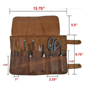 Luxury leather <b>tool</b> <b>roll</b> organizer bags bulk supplier OEM custom logo export quality portable storage quality in low price - Product Image 6