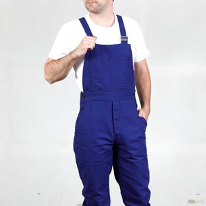 Unisex Blue Breathable Work <b>Overalls</b> Bib Pants Durable Industrial Coveralls Adjustable Strap Mechanic Cotton/Polyester/Canvas - Product Image 1