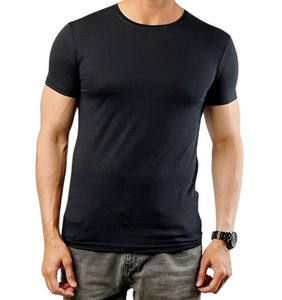 Camiseta Estilo Jersey de 160g, Transpirable, Ecológica, Antiencogimiento, con Ribete en Contraste, Cuello Redondo, Corte Regular, Casual Elegante para Hombre - Product Image 2