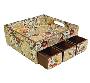 Bandeja Cuadrada de MDF Lacado con Estampado de Guepardo de la Selva, Bandeja Decorativa de Madera Brillante Hecha a Mano para Servir, Cenar o Exhibir en el Hogar - Product Image 4