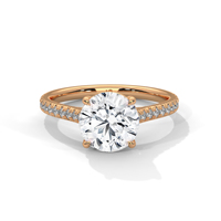 4 Prong <strong>Set</strong> Solid 14K Rose Gold Engagement Ring With Classic Round Shape Solitaire Design Lab Grown <strong>Diamond</strong> <strong>Best</strong> Gift For Her