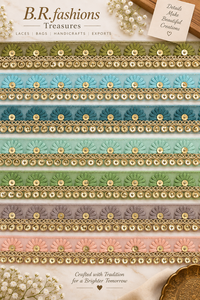 Ribete de Encaje Bordado con Cuentas y Lentejuelas Florales 3D, Trenza Decorativa de Terciopelo, Ancho de 1'' y 1 7/8'' para Vestidos, Chales, Bolsos y Prendas de Boda - Product Image 3
